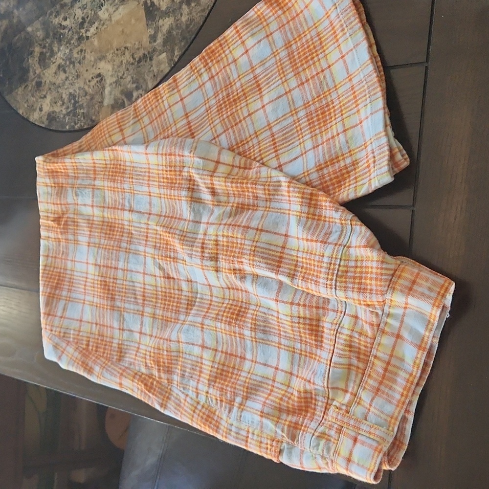Orange plaid jeans
